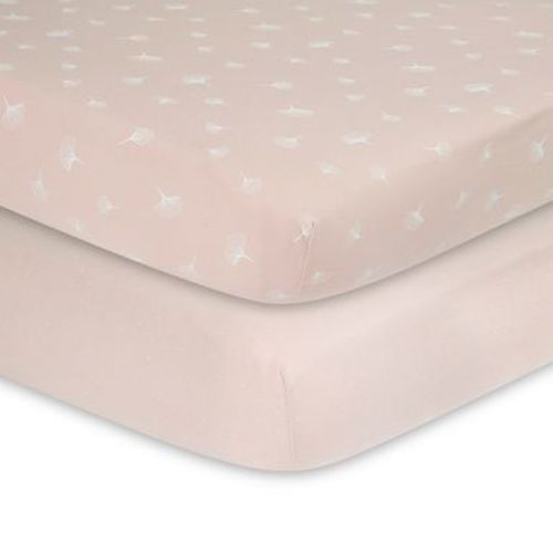 Ely's & Co. Baby Fitted Crib Sheet 100% Combed Jersey Cotton Gingko and Pin Dot 2 Pack