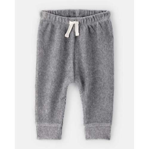 Baby Boy Ribbed Velour Pant - Dark Grey | Carter's