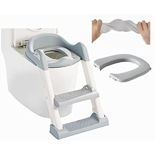 YAKA Potty Training Toilet PU Seat Sturdy Potty with Ladder for Boys and Girls
