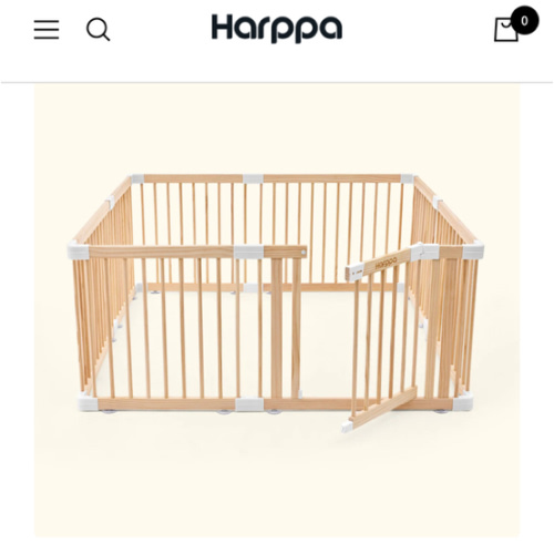 HARPPA Wooden Baby Gate Playpen | Non-Toxic Foldable DIY Adjustable Play Yard for Infants & Toddlers – Natural Finish Baby Fence for Small & Large Spaces