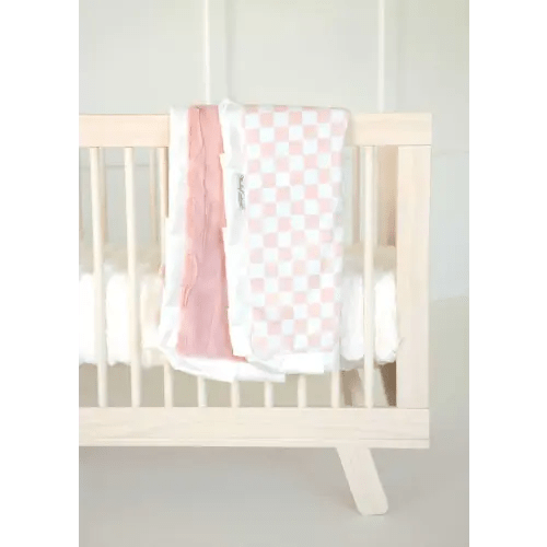 Checkered Blush Blanket | Minky Couture