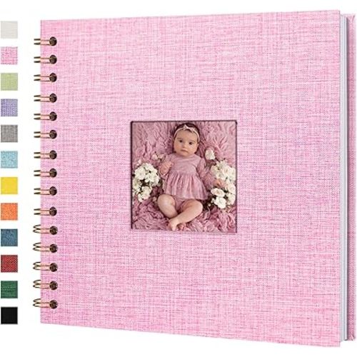 Scrapbook Photo Album, Linen Covered, 8x8 Inches, 20 Sheets/40 Pages