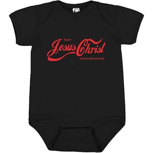 Enjoy Jesus Christ and Thou Shalt Never Thirst Coke Parody Inspirational/Christian Baby Creeper Boys Girls Infant Bodysuit