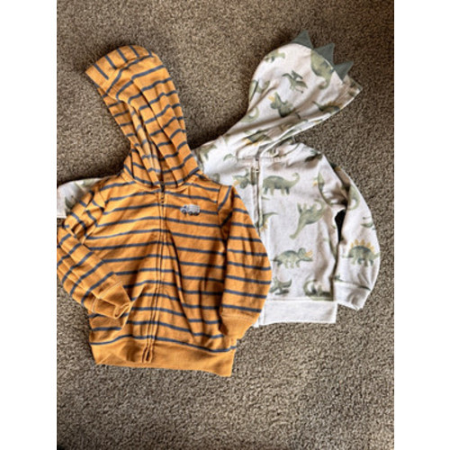 Carter's Child of Mine Hooded Fleece Full Zip Jackets Set 12-18 Months