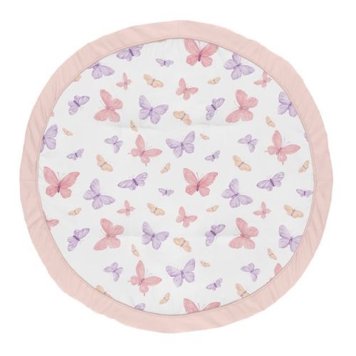 Sweet Jojo Designs Girl Baby Tummy Time Playmat Butterfly Blush Pink and Purple