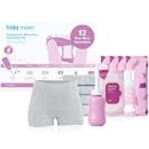 Frida 12pc Postpartum Essentials Kit, Hospital Bag Basics for New Mom | Disposable Underwear, Ice Maxi Pads, Perineal Healing Foam, 24 Pad Liners & Peri Bottle for New Moms