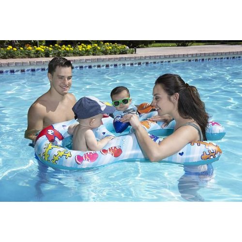 Poolmaster Mommy & Us Dual-Child Baby Pool Float, Ages 8-24 Months