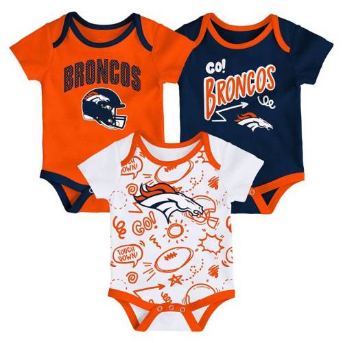 NFL Team Apparel Infant Denver Broncos Orange All Day Play 3-Pack Creeper Set | Dick's Sporting Goods