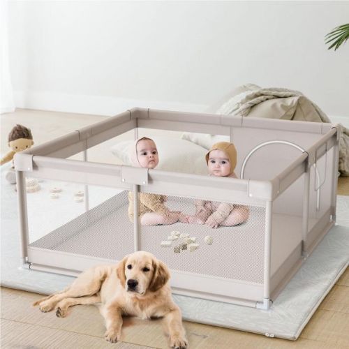 Large Baby Playpen – 47×47in Toddler Play Yard, Indoor Activity Fence for Apartments, Safe & Spacious Play Area