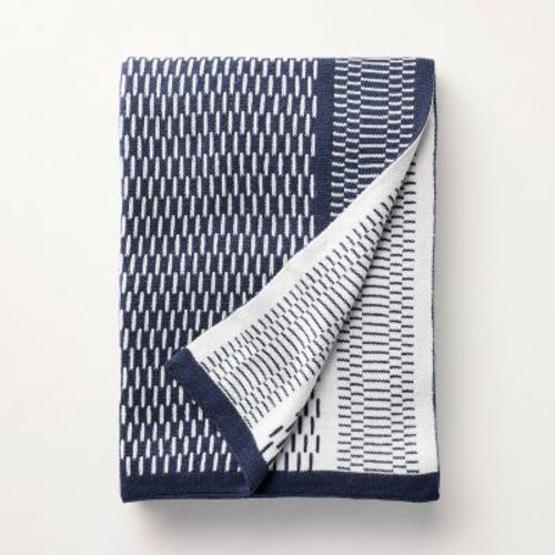 Knit Throw Blanket Navy - Hearth & Hand™ with Magnolia