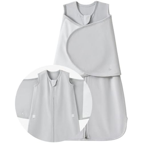 Newborn Sleep Sack Baby Swaddle 0-6 Months, Houdini Proof 1.0 TOG Zipper Wearable Blanket, Warm Nursery Swaddle for Boy Girl