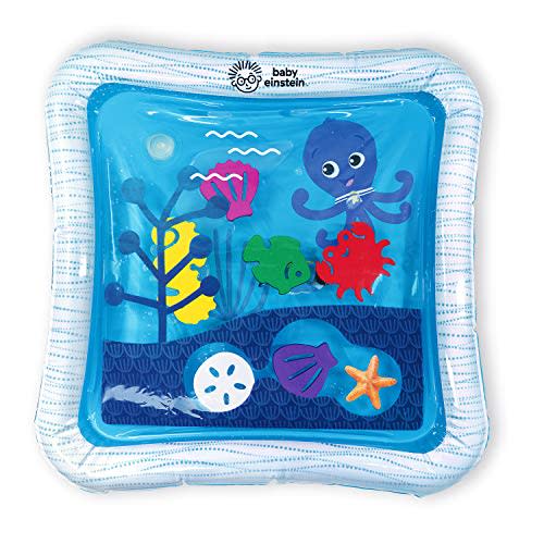 Baby Einstein Octopus Water Play Mat - Safety Fill Line, Tummy Time Activity & Sensory Toy for Babies Newborn and up, Blue