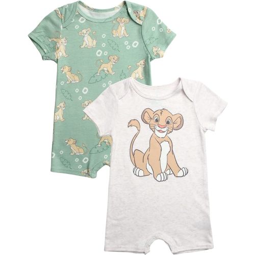 Disney Baby Boy Romper - 2 Pack Lightweight Short Sleeve Baby Romper Jumpsuit with Snap Closure Infant Newborn Boy Clothes
