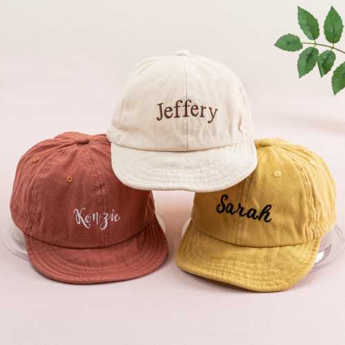 Personalized Baby Baseball Cap: Embroidered Name, Soft Cotton Hat, 0-4 Years Old Toddler