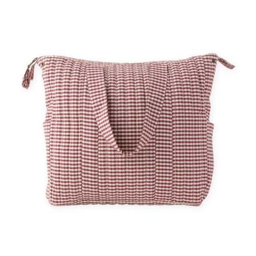 Gingham Convertible Diaper Bag - Mulberry – Pehr