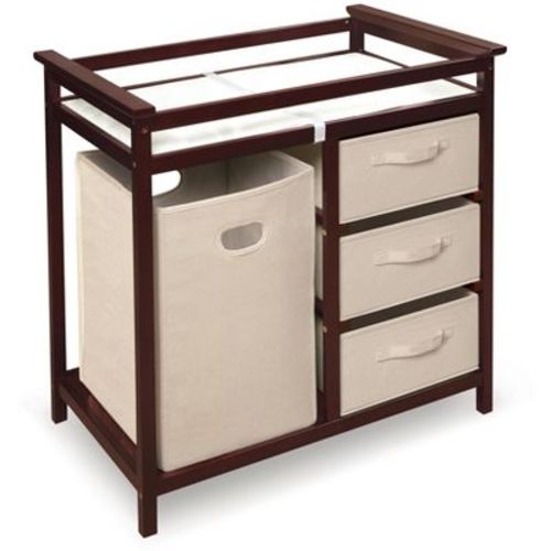 Badger Basket Modern Baby Changing Table with Hamper and 3 Baskets