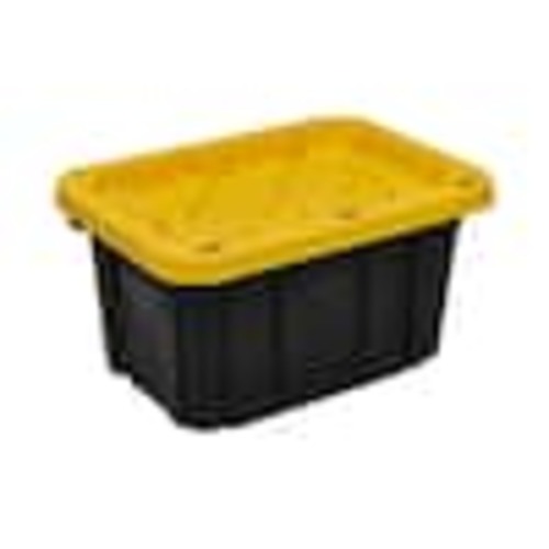 HDX 7 Gal. Tough Storage Tote in Black with Yellow Lid 999-7G-HDX