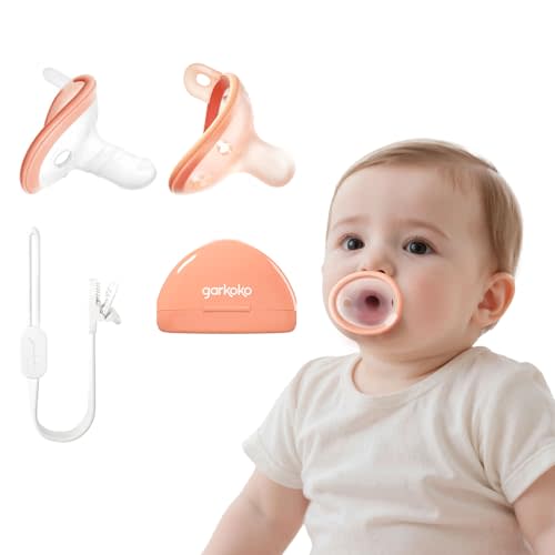 Newborn Pacifier Gift Set, Try-Me 2-Pack (Breast Like & Thumb Shape), with Clip & Holder Case, Anti-Colic & Anti-Addiction, Baby Girl & Boy Gift