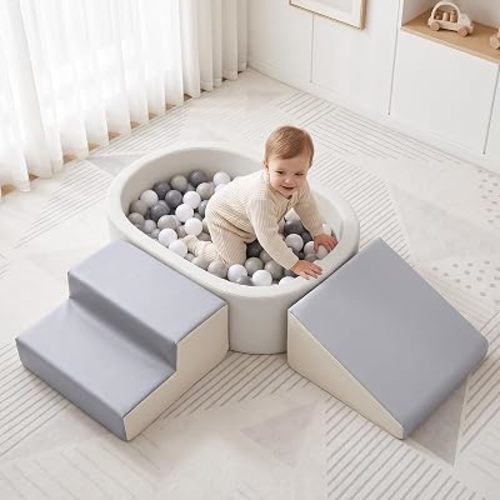 Hoohtoot Foam Climbing Blocks with Ball Pit for Babies