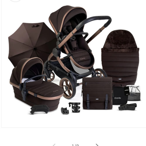 iCandy Peach 7 Stroller and Bassinet Complete Bundle - Pecan