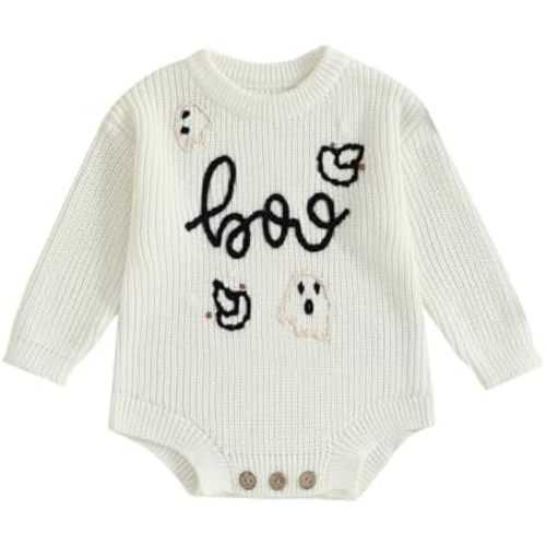 FYBITBO Baby Girl Boy Sweater Knit Oversized Pullover Sweatshirt Romper Onesie Warm Fall Winter Clothes Outfit Newborn