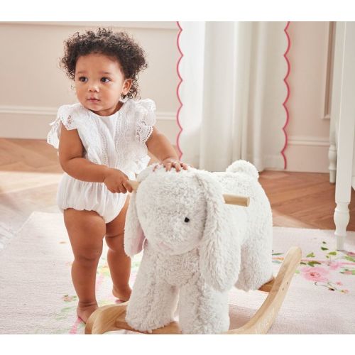 Sherpa Bunny Plush Nursery Rocker