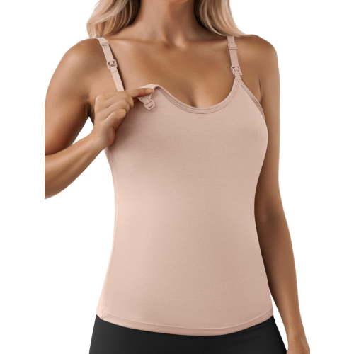 Anygrew Womens Maternity Nursing Tank Tops Camis Adjustable Straps Breastfeeding Camisoles with Built in Bra