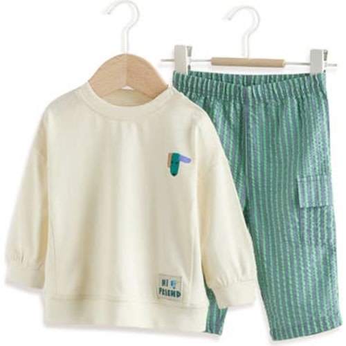 Pet Graphic Sweater & Stripe Pants Set, 6-9M