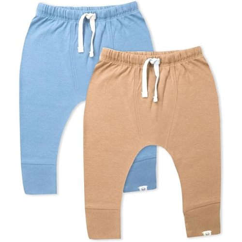 HonestBaby Multipack Honest Pants Joggers Pull on 100% Organic Cotton for Infant Baby and Toddler, Boys, Girls, Unisex