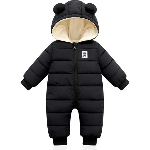 XMWEALTHY Baby Clothes Cute Infant Toddler Snowsuit Warm Newborn Boy Girl Winter Coats Hooded Zip Jumpsuit