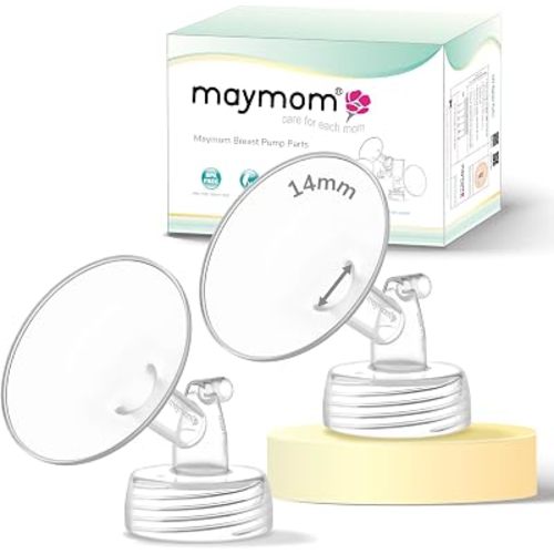 Maymom 14mm Wide Neck Pump Part for Spectra S1/S2 Pumps; Incl Wide Mouth Flange; Not Original Spectra Flange; Replaces Spectra Shield