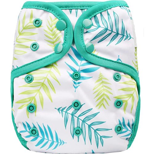 OsoCozy One Size Cloth Diaper Covers - Adjustable Snap Fit & Double Leg Gussets for Baby Boys & Girls from 8-35 Pounds. Use with Prefold, Flat or Fitted Cloth Diapers or Snap-in Inserts.