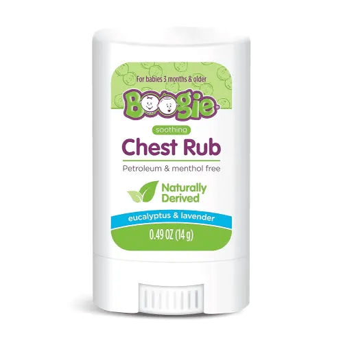 Boogie Chest Rub Stick for Soothing Relief, Petroleum-Free, USDA Organic, Naturally Derived, Soothing Eucalyptus and Lavender, 0.49 oz (Pack of 1)