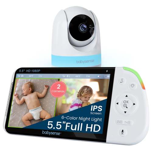 Babysense MaxView PRO: Full HD Non-WiFi Video Baby Monitor with Night Light