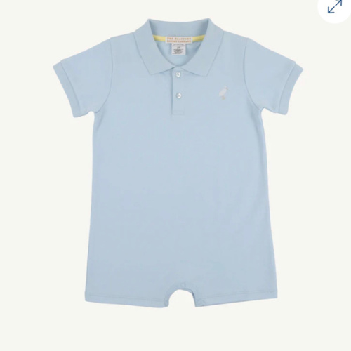 Sir Proper's Romper - Buckhead Blue & Multicolor Stork