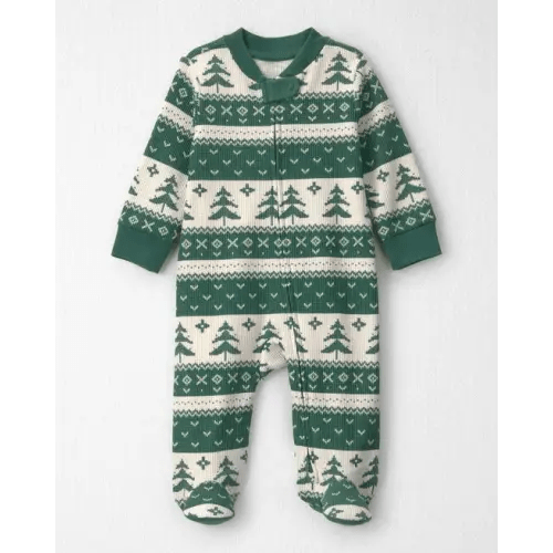 Baby Fair Isle Waffle Knit Sleep & Play Pajamas