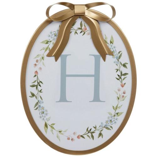 Gold Bow & Floral Letter Wood Wall Decor