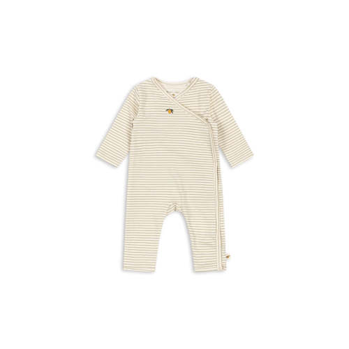 BASIC NEWBORN ONESIE GOTS - tea stripe