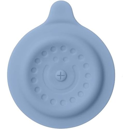 Ubbi Bathtub Drain Cover, Silicone Drain Stopper with Suction, Baby Bath Time Accessory, Cloudy Blue