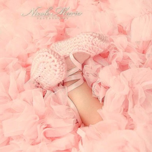 Crochet Baby Ballerina Booties in Ballet Pink, Newborn/0-3 Months