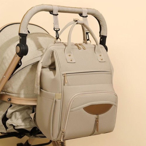 BoPeep Waterproof Baby Nappy Bag Backpack – Large & Lightweight, Khaki