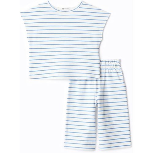 Amazon Essentials x Sofia Grainge Toddlers and Baby Girls' Cotton Pique Short Sleeve T-Shirt & Pants Play Set