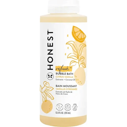 The Honest Company Foaming Bubble Bath | Gentle for Baby | Naturally Derived, Tear-free, Hypoallergenic | Citrus Vanilla Refresh, 12 fl oz