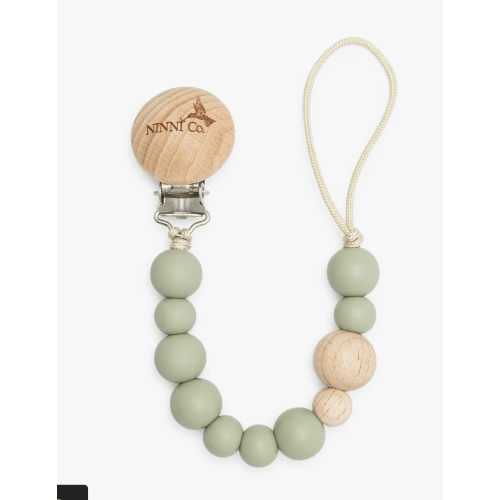 Ninni Co. Olive Green Pacifier Clip