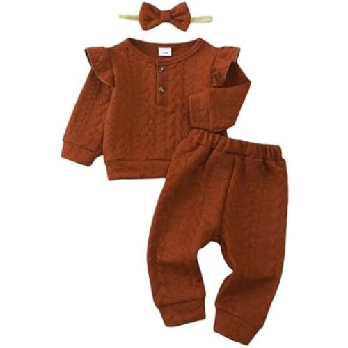 Mioglrie Toddler Baby Girl Clothes Fall Winter Sweatsuit Newborn Sweatshirt Sweat Pant Sets Outfits Infant Girls Clothing