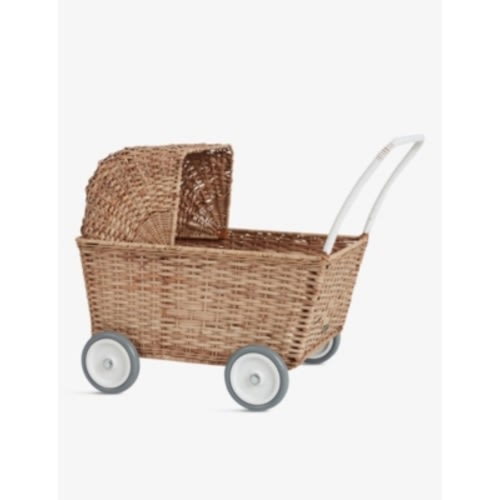 Natural rattan woven Strolley
