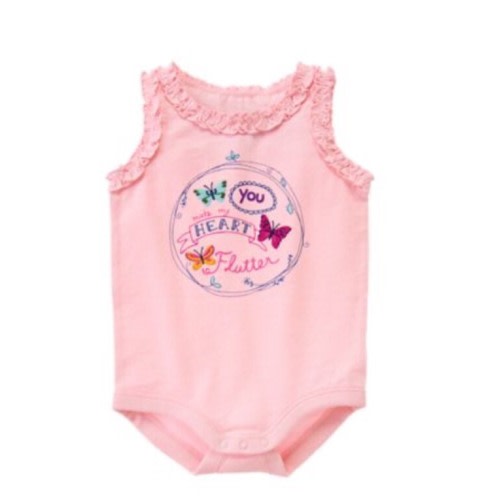 NWT Gymboree "Woodside Walk" pink sleeveless butterflies Bodysuit 0-3 M girls