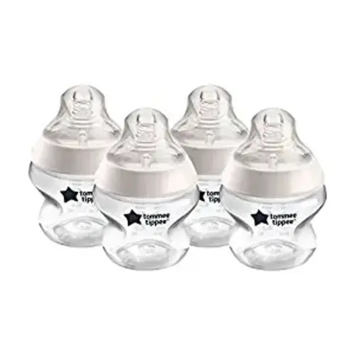 Tommee Tippee Closer To Nature Baby Bottles Extra Slow Flow Breast-Like Nipple With Anti-Colic Valve (5oz, 4 Count)