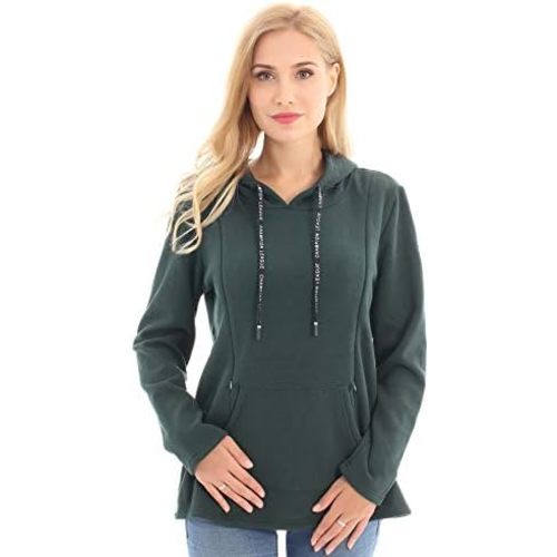 Bearsland Women's Maternity Sweater Clothes Nursing Sweatshirt Breastfeeding Hoodie with Pockets