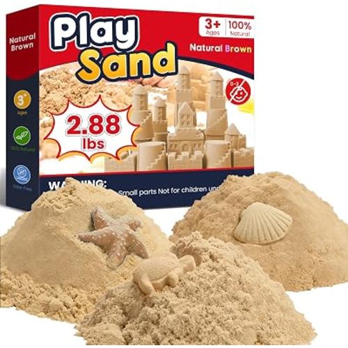 FURWEY Play Sand,3lbs Natural Brown Sensory Sand,Kids Shaping Molding